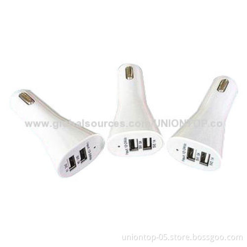 1A/5V, 5V2.1A Dual mini USB Car Charger can charge the iphone and ipad at the same time